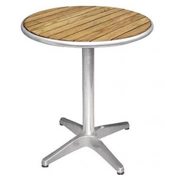 Bolero u429 redondo Pedestal mesa de bar fresno y aluminio Top, 800 mm), color plateado