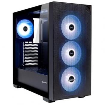 Caja ATX UNYKAch Revelat Mesh Black - Torre Gaming E-ATX con 4 Ventiladores ARGB, USB-C, Cristal Templado y Soporte para Tarjetas Gráficas de hasta 425 mm y