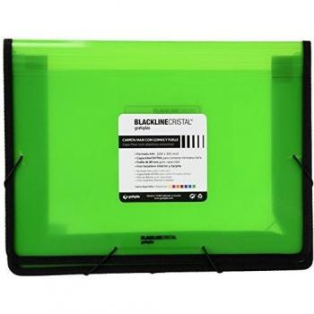Grafoplás 4800520. Carpeta de Fuelle Maxi, A4 +, Color Verde, Blackline Cristal