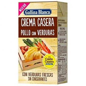 GALLINA BLANCA Crema Casera de Pollo con Verduras | Elaborada con Pollo Fresco, Hortalizas y Verduras de la Huerta y un Toque de Aceite de Oliva Virgen Extra. Sin Conservantes - 500ml