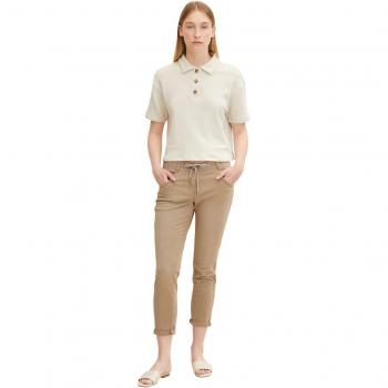 Tom Tailor - Vaquero tapered relaxed de mujer con detalle de cordón ajustable en tiro medio