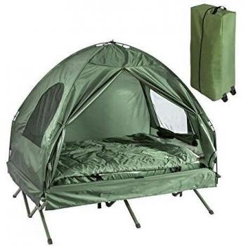 Tienda Iglú para Dos Personas Sobuy OGS32-L-GR con Techo, Saco de Dormir y Colchón Inflable