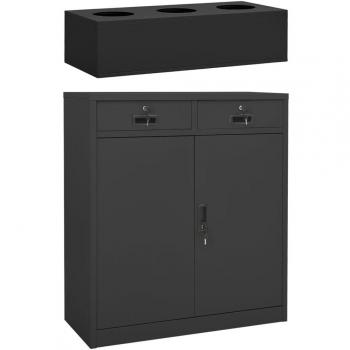 vidaXL Office Cabinet with Planter Box Anthracite 90x40x125 cm Steel
