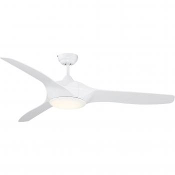 HOMCOM Ventilador de Techo 25W Diámetro 132 cm con Luz LED Mando a Distancia 3 Aspas Reversibles 6 Velocidades Temporizador Motor DC Silencioso para Dormitorio Sal
