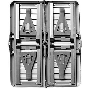 Mesa y sillas de picnic plegables de aluminio, resistentes a la intemperie, ideales para campamento y jardín, con agujero para sombrilla