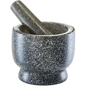 Zeller 24500 - Juego de mortero y pilón, ø12 cm, altura 10 cm, color granito antracita