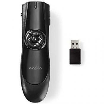 NEDIS - Puntero Láser - Inalámbrico - Mini Adaptador USB - Negro