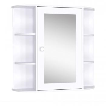 Armario de Baño con Espejo HOMCOM 63x66x17 cm Blanco
