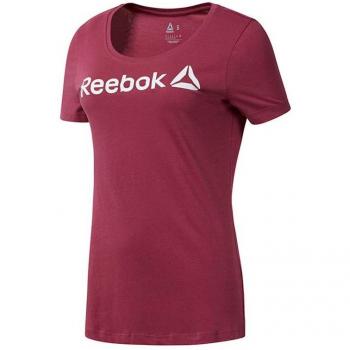 Camiseta de Manga Corta Mujer Reebok Linear Rosa Fuerte