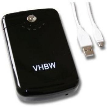 Cargador portátil micro usb vhbw, batería usb externa de repuesto 10400 mAh negro Apple i-Phone iPhone 2G 3G 3Gs 4 4s 5 6 iPod touch iPad 1 2 3 4 mini