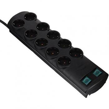 Regleta Brennenstuhl Primera-Line con 10 Tomas de Corriente y 2 Interruptores, 2m Negro
