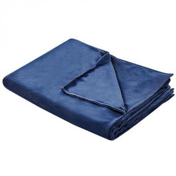 Funda de manta pesada moderna azul marino 150 x 200 cm tejido poliéster Rhea