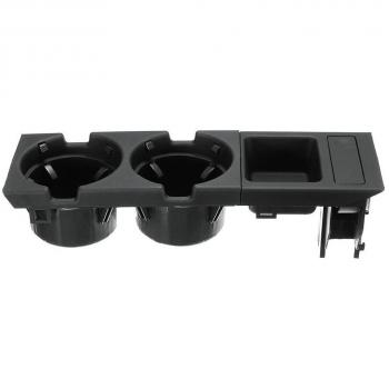 KKmoon Portavasos Frontal Consola Central Soporte de Bebidas Latas + Sostenedor de Monedas para BMW 3 Series E46 1998-2004 Negro