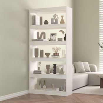 Librería/Partición de Madera Maciza de Pino Blanco 80x30x167,4 cm
