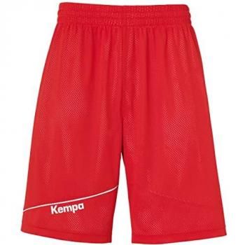 Kempa Pantalones Cortos Player Reversible, pantalones cortos deportivos reversibles para niños, color rojo/blanco, disponibles en tallas 8/10 años, unisex