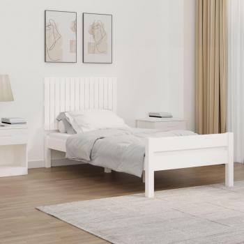 Cabecero de cama pared madera maciza de pino blanco 95,5x3x60 cm