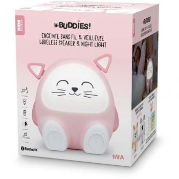Altavoz inalámbrico Bluetooth infantil con luz nocturna forma de gato color rosa Bigben BTKIDSCAT