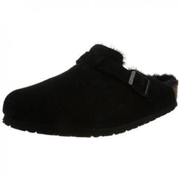 Birkenstock Boston Suede Leather Clogs for Women - Black