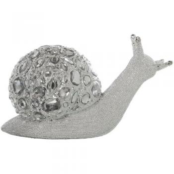 Figura Decorativa Caracol Plateado Plástico 16 x 29 x 20 cm