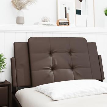 Almohada de cabecero marrón de 100 cm en cuero sintético, acolchado y con diseño moderno