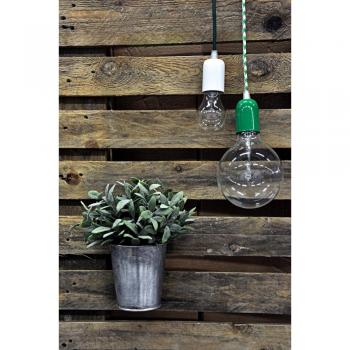 Cabo Eléctrico Textil Redondo Verde Petrolio 2x0.75 mm² 3 Metros para Lámparas y Abat Jour