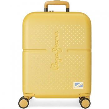 Maleta de cabina Pepe Jeans Laila rígida 55cm con capacidad de 37L en color ocre