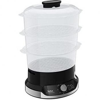 Tefal UltraCompact VC2048 Vaporera eléctrica de 9 L, 800 W, tres bandejas independientes sin BPA, temporizador hasta 60 min, bol de arroz, cocción saludable, soporte para cocer huevos, compacta