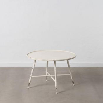 Mesa de Centro Crema Metal 75 x 75 x 50 cm