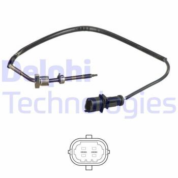 Sensor de temperatura de los gases de escape DELPHI TS30138 - Sensor para medir la temperatura en el sistema de escape, compatible con varios modelos de vehículos, alta precisión y durabilidad, fácil instalación