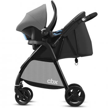 Cbx Travel System 2 en 1 - Cochecito Misu TS + silla de coche Shima, con cubierta para lluvia y adaptador para silla de coche, desde el nacimiento, Comfy Grey