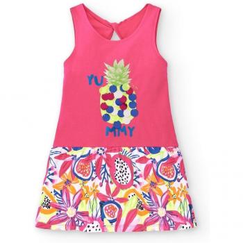 Tuc Tuc - Vestido de niña Acid Bloom combinado con abertura trasera