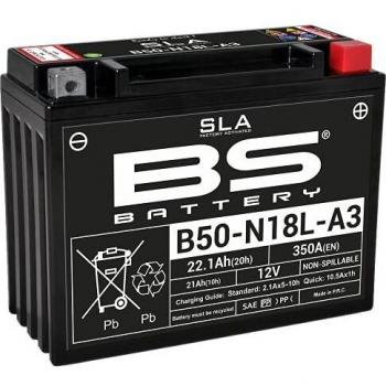 BS Battery 300755 b50 N18l de A3 AGM SLA Batería de moto, color negro