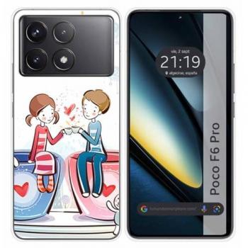 Funda de Silicona Café con Dibujos para Xiaomi Poco F6 Pro 5G