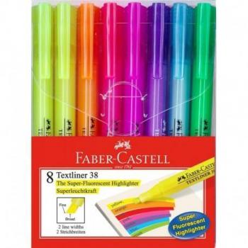 Faber-Castell Textliner 38 - Pack de 8 marcadores fluorescentes