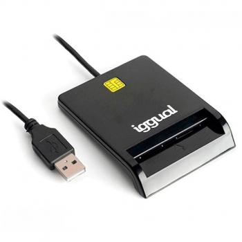 Iggual IGG316740 Lector de Tarjetas Magnéticas/DNI/SIP USB 2.0 Negro