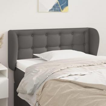 Cabecero de Cama con Orejas en Similpelle Gris 103x23x78/88 cm