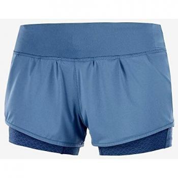 SALOMON Elevate Aero Short Pantalón Corto, Mujer, Copen Blue/Dark Denim, M