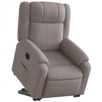 Sillón eléctrico reclinable elevable de tela gris taupe Vidaxl