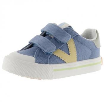 Zapatillas de Lona para Niños Victoria con Doble Cierre Adherente y Logotipo en Contraste