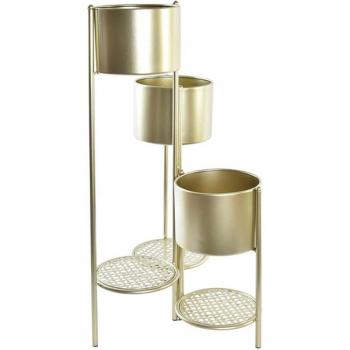 Macetero metal dorado 38x40x81 oriental