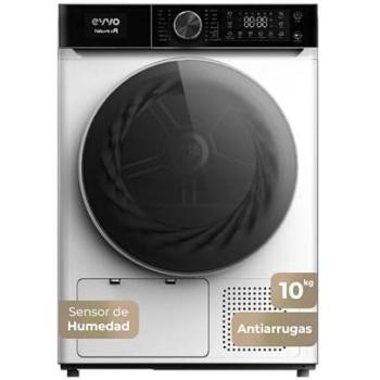 Secadora de Bomba de Calor Evvo Nature SR10 - 10 Kg, Clase Energética E, Airwash, Sensor de Humedad, Antiarrugas, Inicio Diferido, Blanca