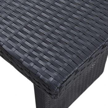 3-Piece Black Poly Rattan Garden Lounge Set with Cushions