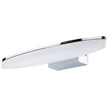 Aplique de pared Ola 6W LED ovalado 3000K IP44, 450lm, cromo pulido / acrílico mate