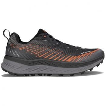 Zapato de trekking Lowa Fortux para hombres, color negro y naranja, talla 43.5, diseñado para trail running
