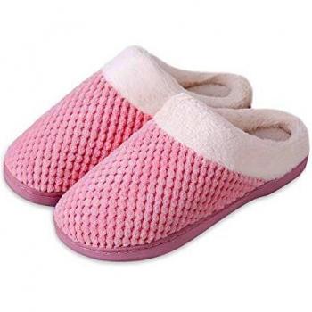 Zapatillas Casa para Mujer CáLido Pantuflas de Memory Foam con Forro de Felpa Cómodas Antideslizante para Interiores y Exteriores