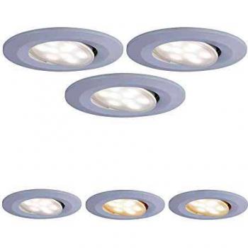 Luz empotrada LED Calla IP65, 3 unidades, 5.5W, luz regulable CCT (3000-6500K), redonda y orientable, blanco mate