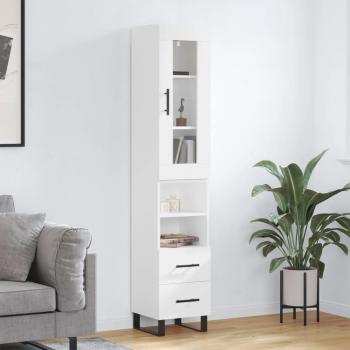Aparador alto vidaXL de madera contrachapada blanco 34,5x34x180 cm
