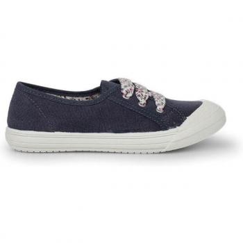Zapatillas de lona de niña con puntera reforzada y cordones estampados