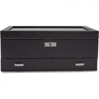 Wolf 1834 Roadster Ten Watch Storage Box with Glass Lid and Drawer