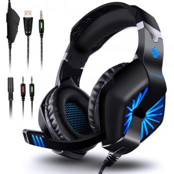 ELEGIANT Auriculares Gaming Cascos PC PS4 con Micrófono Led Cancelación de Ruido Sonido Envolvente para Xbox Nintendo